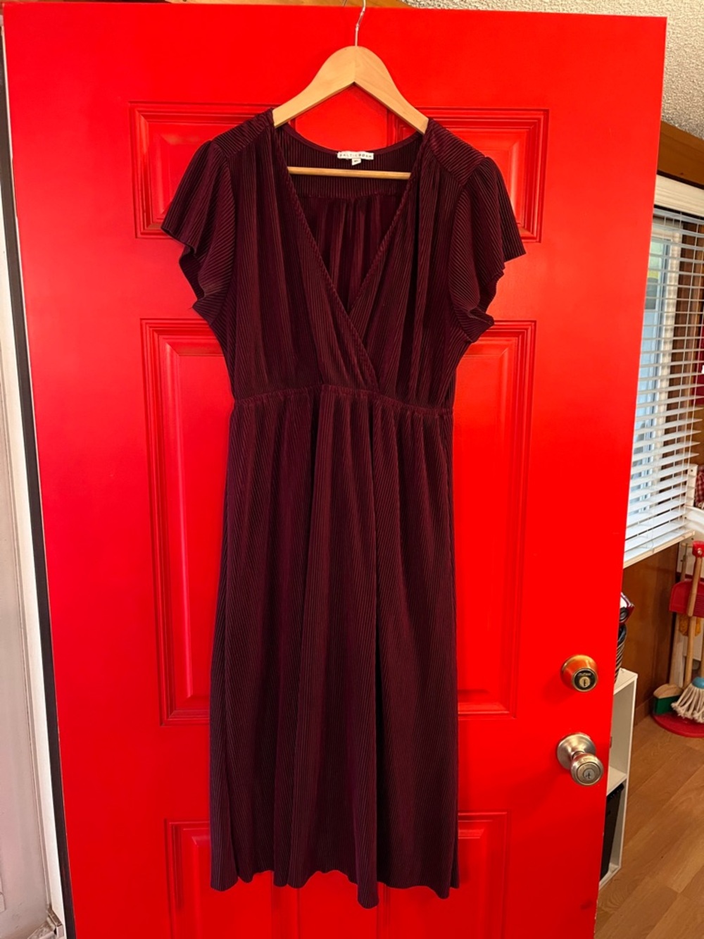 Baltic Born Burgundy Wrap-Style Midi Dress Size XL